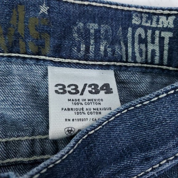 Ariat M5 Slim Straight Denim Jeans Men's 33/34 - Picture 7 of 8